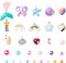 Unbranded; Kids DIY Bead Jewelry Making Kit with 400+ Beads & Charms for Creative Bracelets Necklaces Rings, Children Mermaid Starfish Shell Princess Necklace Bracelets Making Art Craft Bead Kit for Girls; Category:Jewelry Cording; Image:4